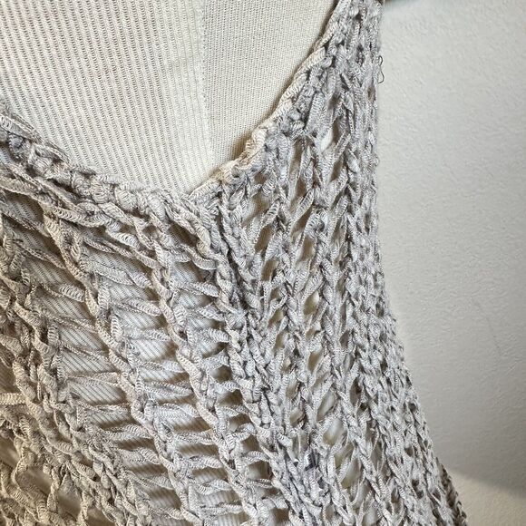 COPY - Eileen Fisher Womens Beige Sleeveless Scoop Neck Open Knit Linen Blend T… - Picture 6 of 12